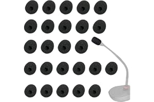 LICHUANUK 25 Stück Schaumstoff Mikrofon,Mini-Mikrofon Headset Windschutzscheibe,Für Unterricht, Bühnenperformance, treffen,Bohrungsdurchmesser ca. 8 mm