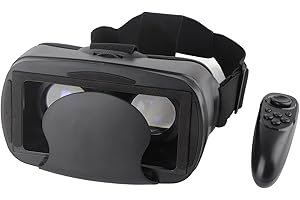 CCYLEZ Zestaw Słuchawkowy Pro 3D VR dla Dzieci Dorośli, Ochrona Oczu Przed Niebieskim światłem Okulary Wirtualnej Rzeczywistości 3D VR z Pilotem do Gier na Telefony Komórkowe