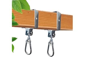 Grillix 2 Pezzi Gancio per Altalena da Legno, con Nylon Cuscinetto e Chiusura Moschettone, Piazza 9x9cm, Resistenza All'usura, Bassa Rumorosità, Adatto Varietà Altalene, Amache e Parchi Gioco