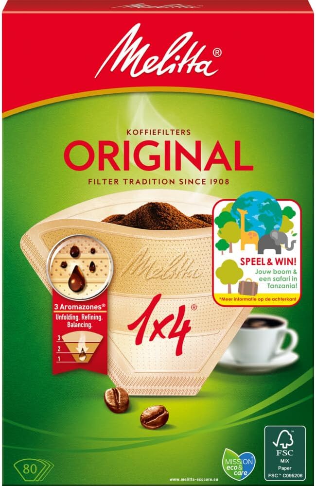 Melitta Original Kahverengi Kahve Filtre Kağıdı 1x4 Numara 80'li Paket