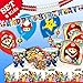 Produktbild SUPER MARIO Geburtstag-Deko-Set, 54-teilig zum Kindergeburtstag für Jungen und Mädchen und Motto-Party für 8 Kids und Fans von Mario, Luigi, Bowser, Toad, Peach und Co