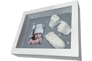 MOLDEARTEBABY UN RECUERDO INOLVIDABLE Kit De Marco Y Alginato Moldes Para Hacer La Huella Del Bebe En 3d, Regalos Para Niño Recien Nacido, Regalo Para Baby Shower, Día del Padre, Un Recuerdo De Su Primer Año