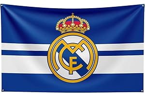 FOMSTOREG Real Madrid Flag Banner 3x5 Feet - Durable Indoor/Outdoor Football Soccer Banner with 2 Brass Grommets