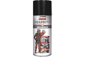 Rubson Frameto | Anti-rouille pour intérieur et extérieur (aérosol de 400 ml) – Convertisseur de rouille à effet immédiat – Spray vaporisateur couleur gris aluminium