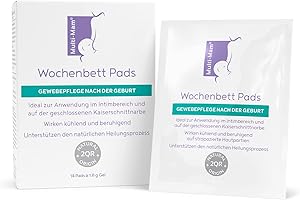 ‎MULTI-MAM Multi-Mam Wochenbett Pads – Gewebepflege nach der Geburt für Intimbereich und Kaiserschnittnarben – Intimpflege Damen Feuchte Gel-Pads für Kühlung & Linderung, ohne Duft- oder Hormonstoffe – 14er-Pack