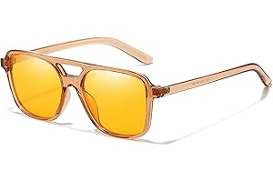 LVIOE Blue Light Blocking Glasses, Orange Lens with Teardrop Double Bridge Frame, Blue Light Protection, Ideal for Gaming, Computers, Phones