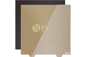 BCZAMD Voro 2.4 platforma do drukarki 3D, 355 mm, arkusz ze stali sprężynowej, dwustronnie powlekany proszkowo + gładko powlekany arkusz PEI, 355 x 355 mm, płyta montażowa, osłona łóżka