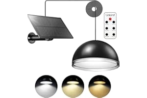 Lampe Solaire Extérieur Intérieur, Linkind Suspension Solaire avec Télécommande, Indensidad Dimmable et Couleur Variable Blanc Chaud/Froid/Neutre, IP67 étanche 5m Câble pour Jardin Terrasse Balcon
