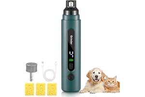 VINATO Tagliaunghie Elettrico Ricaricabile per Cani e Gatti, Lima Unghie Professionale con 5 velocità, LED, 2 Testine Diamantate e 3 Porte di Taglio, Adatto a Tutte Le Taglie