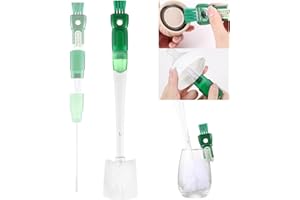 DABBOO 5 in1 Multifunctional Water Bottle Cleaning Brush Flaschenbürste Lang Baby Bürste mit 5 Bürstenköpfen Straw Cleaner Brush Set Geeignet für Babyflaschen,Thermosflaschen,Strohhalme(Grün)