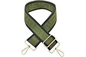SYSUII Schultergurt für Taschen Breit 5cm,Damen Taschengurte zum Wechseln Bunt Verstellbarer Ersatzgürtel Schulterriemen mit Karabiner für Handtasche Tragetaschen Canvas Umhängetaschen -Armeegrün