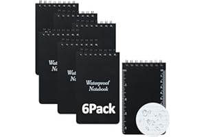SHAIDOJIO 6 Mini Carnet de Notes Étanche, A7 50 Feuilles Bloc Note de Poche Étanche-13 * 7.7cm, Bloc-Notes Étanche Tout Temps avec Spirale Supérieure, Bloc Note de Poche pour D'activités en Plein Air