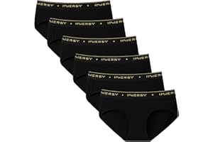 INNERSY Bragas Mujer Algodón Comodas Braguitas Cinturón Deportivo Ropa Interior Cintura Media Pack de 6