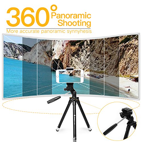 Fotopro 39.5 Pollici Treppiede di Cellulare Treppiede di Fotocamera in Alluminio Supporto di Fotocamera Portabile con Telecomando Bluetooth e Clip da Montare Smartphone per Riprese in Esterno, Viaggio o Creazione di Youtube Video, ecc (Argento)