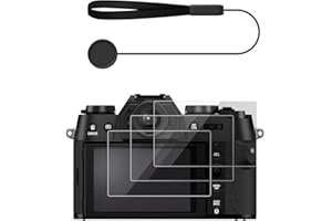 VOVMOEYA Osłona ekranu X-T50/XT50, z jednym zabezpieczeniem przed utratą, folia ze szkła hartowanego do aparatu cyfrowego Fuji X-T50, twardość 0,25 mm, 9H, odporna na zarysowania i odciski