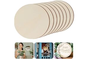 HIOQFR 8 Stück Holzplatte Runde Holzscheiben zum Basteln 15cm Durchmesser Naturholzscheiben zum Bemalen Groß Dünne Holzplatten Zuschnitt Blanko Holzplättchen Rund Holzkreise für DIY,Untersetzer