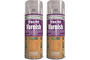 HITLINEUK 2 x All Purpose Yacht Varnish 400ml – Professional Clear Gloss Finish Spray for Wood, Metal, and Plastic – Interior and Exterior Waterproof Protection
