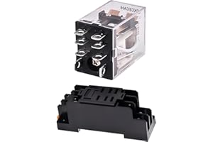 DR. WATCH Premium and Reliable 12V DC Coil Power Relay LY2NJ DPDT 8 Pin HH62P JQX-13F With Socket Base