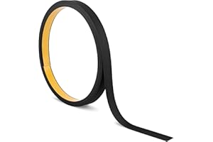 Quest Barre plate en plastique autocollant - Longueur : 10 m - Profilé en PVC pour la construction et la décoration (noir, 10 m x 40 mm)