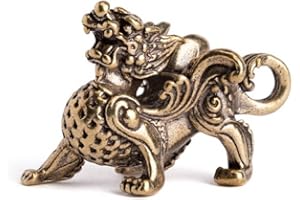 Danlai Feng Shui Pixiu Statue -Dekoration Retro Messing Pixiu Pendant Ornamente Schlüsselkette Anhänger Vintage Lucky Flying Pixiu