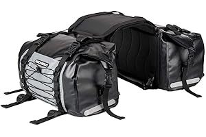 ROCKBROS Alforjas Moto Impermeable Bolsa de Almacenamiento para Equipaje Motocicleta Bolsa Asiento Lateral 62L para Motociclismo Viajes