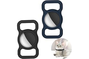 DABBOO 2Pcs éTui De Protection en Silicone, Housse De Protection pour Airtags, Housse De Protection Anti-Rayures Et Anti-Perte, Coque en Silicone pour Localisateur De Suivi GPS(Noir+Bleu Nuit)