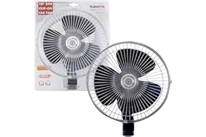 BARGAINS-GALORE BARGAINGALORE 10" 24V CLIP ON CAR OSCILLATING FAN CABLE SPEED CONTROLLER TRUCK VAN COOLING NEW