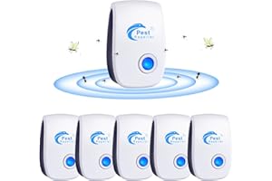 PUTAII Répulsif Ultrason Anti-Rongeurs Insectes, 6 pcs Ultrason Anti Moustique Ultrason Souris et Rats, Intérieur Répulsif Électronique Insectes pour Souris, Rats Fourmis Araignées Moustiques