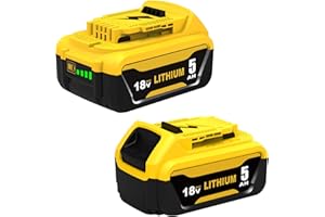 IBANTI 2X 18V 5.0Ah Recambio para Dewalt batería 18V para Dewalt batería DCB200 DCB201 DCB204 DCB101 DCB112 DCB115 DCB184 DCB180 DCB181 DCB182 con indicador LED