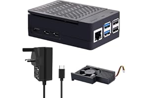 GeeekPi Raspberry Pi 5 ABS Case with Raspberry Pi 5 27W 5.1V 5A Power Supply Kit