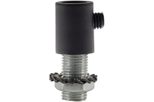 ‎CREATIVE CABLES creative cables - Round Plastic Strain Relief Complete with Threaded Pipe, Nut and Washer - Black