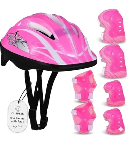 HGL Ensemble casque et coussinets licorne – Rose, violet, jaune, blanc, bleu, casque : 26,5 x 20 x 13 cm, genou : 16 x 11,7 x 6 cm, coude : 13,7 x 10,5 x 4,5 cm