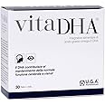 VitaDHA Liquid Omega 3 DHA in Triglyceride Form (30 Vials) - 1450 mg of DHA per Vial - Omega 3 Supplement for Retina and Brain Health - Suitable During Pregnancy and Lactation - Lemon Flavor