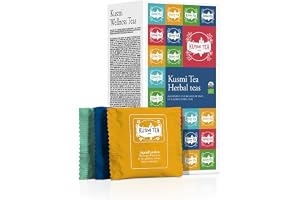 Kusmi Tea - ”Kusmi Herbal Teas” Gift Set - Sortiment av ekologiska teer - Presentidé för män och kvinnor - Smaksatta infusioner, Hibiscus, Rooibos - Made in France - 24 tepåsar - 8 läckra recept