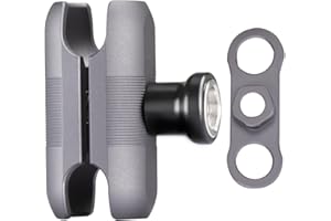 FANAUE DA-ES60F Brazo antirrobo de doble enchufe Compatible con RAM mounts B tamaño Cabeza de bola de 1 pulgada y Soporte para celular de moto soporte para celular de bicicleta Aluminio Longitud 2.36"