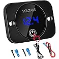 Linkstyle Battery Voltage Gauge, DC 24V 12V Volt Meter, Digital Display Voltage Meter 12V, Waterproof Voltmeter with Touch Switch
