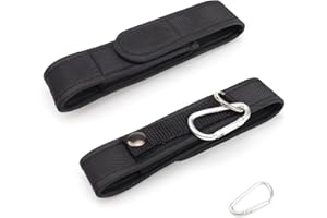 LERANXIN Etui Lampe Torche 2 Pièces, Étui Lampe Tactique avec Boucle Auto Adhésive, Support de Lampe de Poche Réglable avec 2 Crochets, Sac Tactique pour Camping et Pêche Plein Air