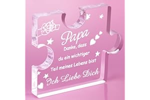 RISFIHEI Vatertagsgeschenk Geschenke für Papa Geschenk Geburtstag Geschenkideen für Papa-Gravierte Acryl Block Puzzle-Vater Geschenk für Papa,Vatertag Geschenkideen