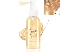 Jutqut Glitzer Spray for Haare und Körper, Glitzer Spray Kleidung, Gold Glitter Spray Makeup for Face Hair and Body in Karneval, Cosmetic Shimmer Highlighter Rave Party (Gold)