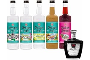 5 Fl. Berliner Luft Mix aus 5 Sorten - 0,7l + GRATIS Samvel Black Vodka 0,5l
