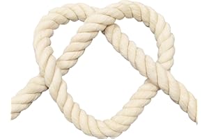 FOSER Corde en coton, fil de macramé, cordon de coton pour artisanat DIY, projets décoratifs, jouet pour animaux de compagnie (6mm (20M))