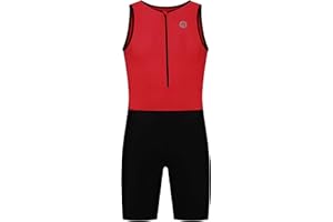 Rogelli Triathlonanzug Traje de triatlón Florida-Negro/Rojo, Grande, Unisex Adulto