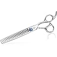 JASON 7" 21-Teeth Chunker Shears for Dogs Ergonomic Dog Grooming Texturizing Blending Thinning Shears Pets Trimming Kit with Offset Handle