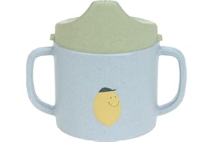 LÄSSIG Kubek do nauki picia dla dzieci z uchem i zdejmowaną pokrywką 150 ml/Sippy Cup Happy Fruits Lemon