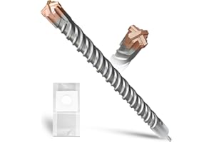 METOTY Foret SDS Plus 40 mm × 600 mm, avec 4 tranchants en carbure de tungstène, tête avec revêtement, foret à maçonnerie, foret à béton, pour pierre, béton, pierre naturelle, mur de brique