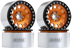 INJORA 4PCS RC 2,2 Cerchioni Metallo Beadlock Wheel Rim per RC Rock Crawler Axial SCX10 RR10 Wraith 90048 90018 Traxxas TRX4 (Oro)