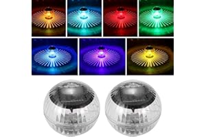 KQWVZ Solar Schwimmende Pool Licht, 2 Stück LED Pool Lichter Schwimmend, Schwimmlichter Solar mit 7 RGB Farbwechsel, SolarTeichbeleuchtung, Poolbeleuchtung Schwimmendsfür PoolGarten Deko