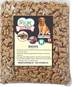 PSK PET MART Dog Biscuits Puppy & Starter Bone Shape Real Chicken Flavour Dog Treat Fresh Oven Baked 1 Kg Pack