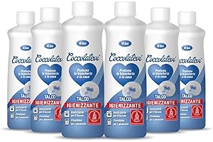 COCCOLATEVI Profumatore Talco, 6 Confezioni da 300 ml, Essenza Bucato per Lavatrice e Asciugatrice, Profumatore Casa o Detergente Pavimento