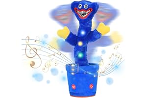 Hillylolly Jouet Qui Chante et Qui Danse, Huggy Wuggy Danse, Huggy Wuggy Peluche 32 cm, Huggy Wuggy Jouet, Huggy Wuggy Poppy Playtime, Multifonction, Interactifs Jouet, pour Enfants Adultes